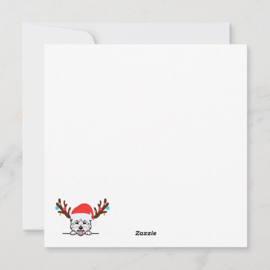 Westie Kerstscène Feestdagenkaart (Achterkant)