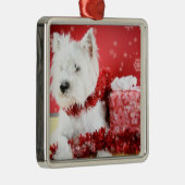 Westie-kerstsiroop Metalen Ornament (Rechts)