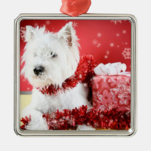 Westie-kerstsiroop Metalen Ornament