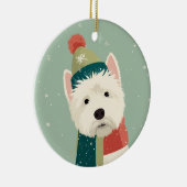 Westie Kerstsouvenir Keramisch Ornament (Rechts)