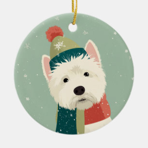 Westie Kerstsouvenir Keramisch Ornament