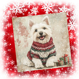 Westie Kersttrui Feestdagenkaart