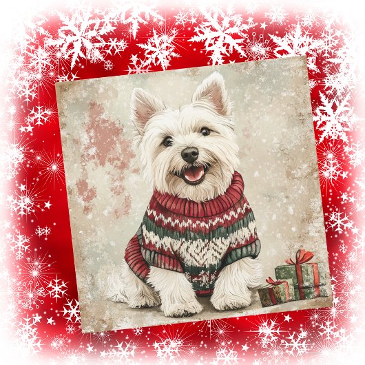 Westie Kersttrui Feestdagenkaart