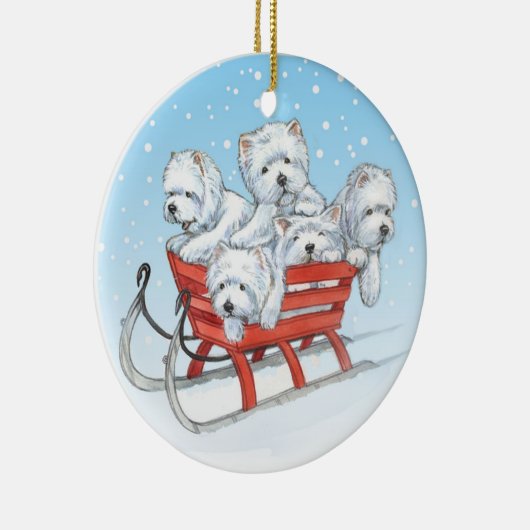 Westie kerstversiering door Borgo Keramisch Ornament (Rechts)