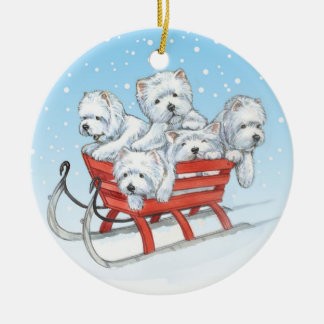 Westie kerstversiering door Borgo Keramisch Ornament
