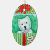 Westie kerstversiering door Borgo Keramisch Ornament (Links)