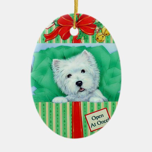 Westie kerstversiering door Borgo Keramisch Ornament (Voorkant)
