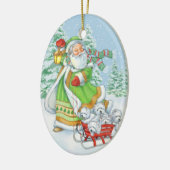 Westie: Kerstversiering "Joyful Noise" door Borgo Keramisch Ornament (Links)
