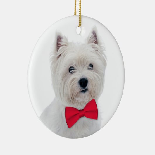 Westie kerstversiering keramisch ornament (Rechts)