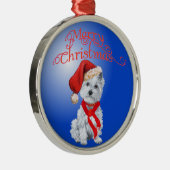Westie kerstversiering metalen ornament (Rechts)