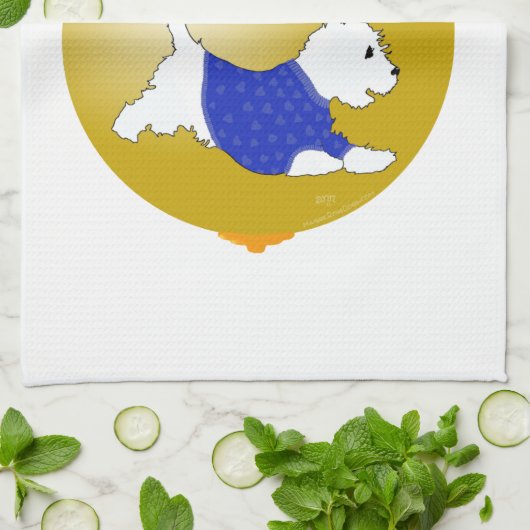 Westie kerstversiering theedoek (Gevouwen)