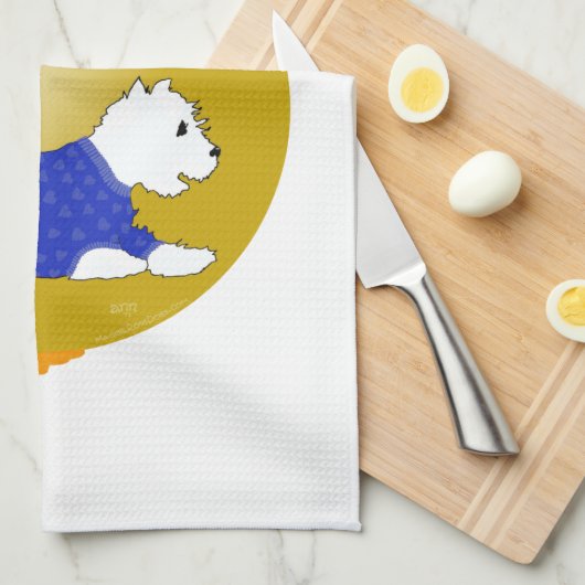 Westie kerstversiering theedoek (Quarter Fold)