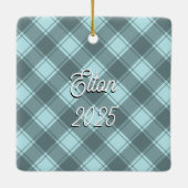 Westie kijkt uit een raam keramisch ornament (Achterkant)