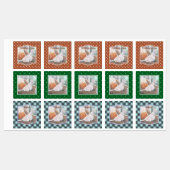 Westie kijkt uit een raam labels (Vel)