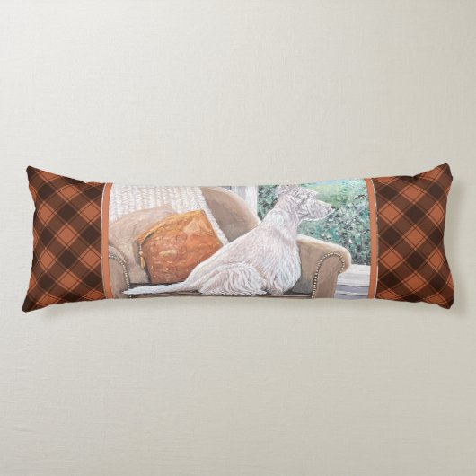 Westie kijkt uit een raam lichaamskussen (Voorkant)