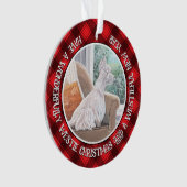 Westie kijkt uit een raam ornament (voorkant)