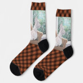 Westie kijkt uit een raam sokken (Links)