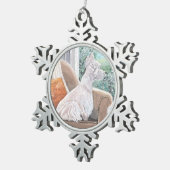 Westie kijkt uit een raam tin sneeuwvlok ornament (Rechts)