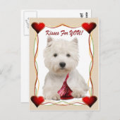 Westie Kisses voor jou Briefkaart (Voorkant / Achterkant)