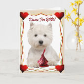 Westie Kisses voor jou Kaart (Gele Bloem)