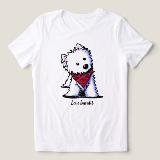 Westie Kissing Bandit Tri-Blend Shirt (Design voorkant)