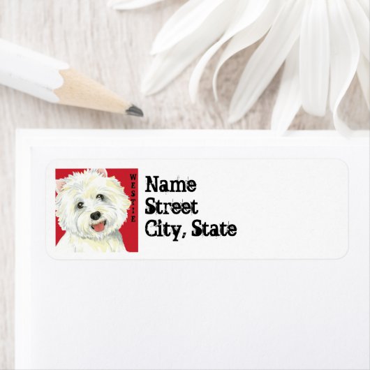 Westie-kleurenblok Etiket (Insitu)