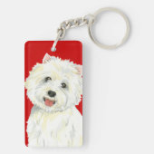 Westie-kleurenblok Sleutelhanger (achterkant)
