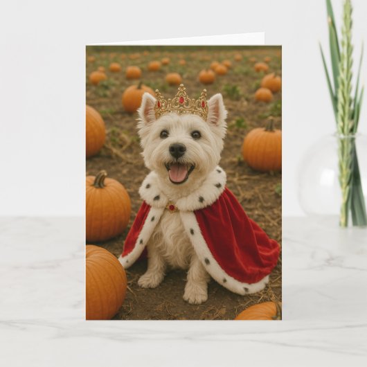 Westie Koningin met Halloween Kaart (Voorkant)