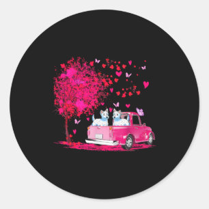 Westie Koppel Truck Gelukkig Valentijnsdag Cadeaus Ronde Sticker