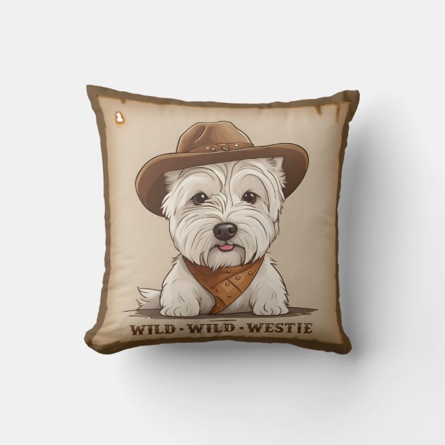 Westie Kussen - Wild, wild Westie (Voorkant)