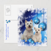 Westie Laat Het Sneeuw Vakantie Groet Feestdagenkaart (Voorkant / Achterkant)