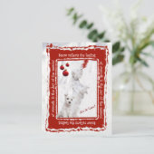 Westie Laat Het Sneeuw Vakantie Groeten Briefkaart (Staand voorkant)