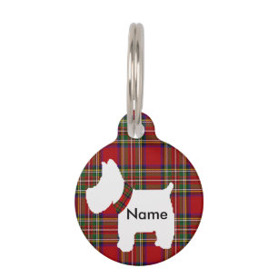 Westie Light Red Tan Tartan Huisdierpenning