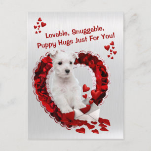 Westie Lovable Snuggable Puppy Knuffels Valentijn Feestdagenkaart