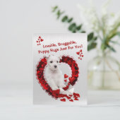 Westie Lovable Snuggable Puppy Knuffels Valentijn Feestdagenkaart (Staand voorkant)