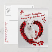 Westie Lovable Snuggable Puppy Knuffels Valentijn Feestdagenkaart (Voorkant / Achterkant)