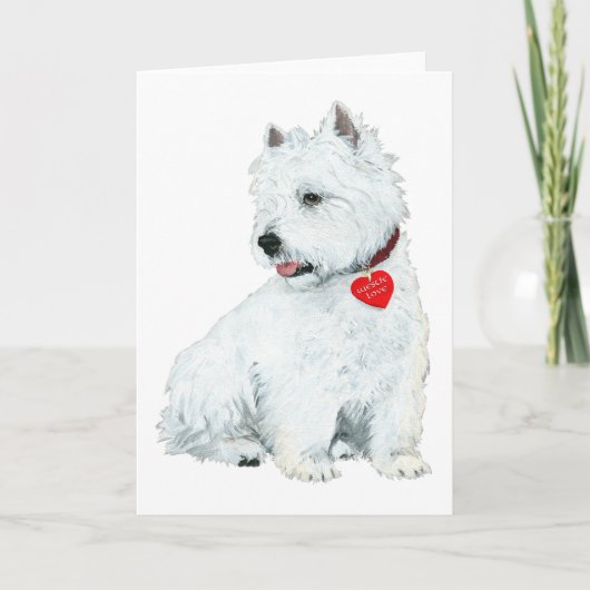 Westie Love Feestdagen Kaart (Voorkant)