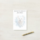 Westie Lover Monogrammed Dog  Post-it® Notes (Op bureau)
