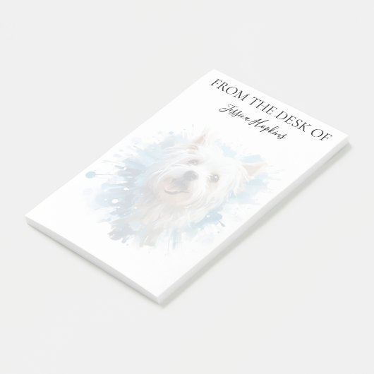 Westie Lover Monogrammed Dog Post-it® Notes (Schuin)