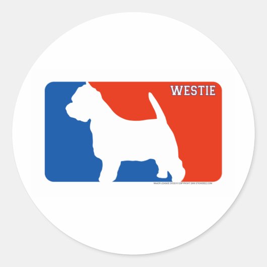 Westie Major League Dog Sticker (Voorkant)