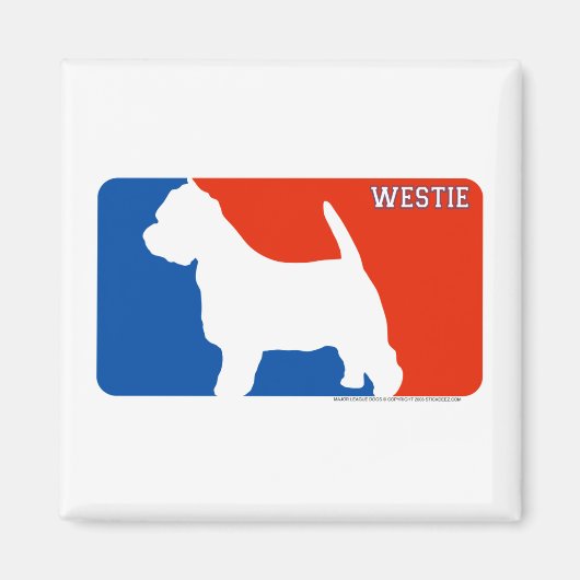 Westie Major League Hondenmagneet Magneet (Voorkant)