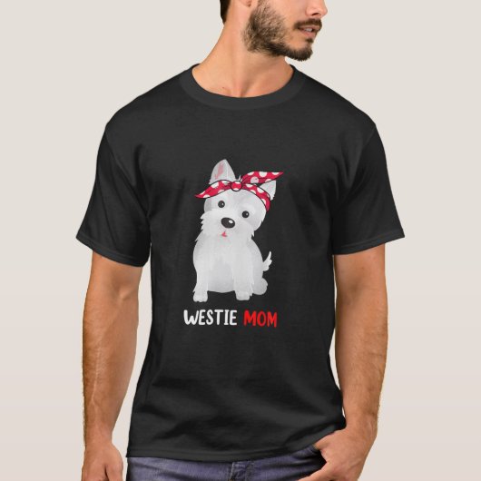 Westie Mam West Highland White Terrier Hondenliefh T-shirt (Voorkant)