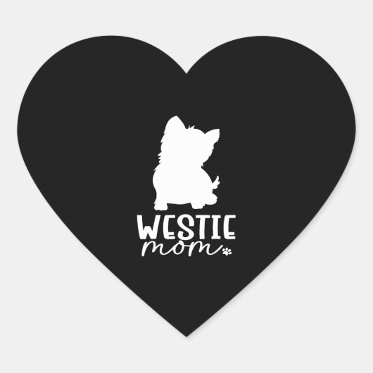 Westie mama hart sticker (Voorkant)