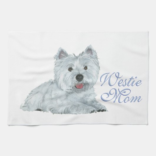 Westie mama theedoek (Horizontaal)