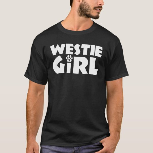 Westie Meisje Grappig Huisdier West Highland Witte T-shirt (Voorkant)