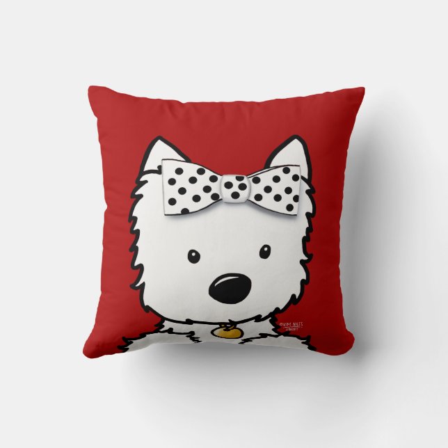 Westie Meisje Worp Kussen (Achterkant)