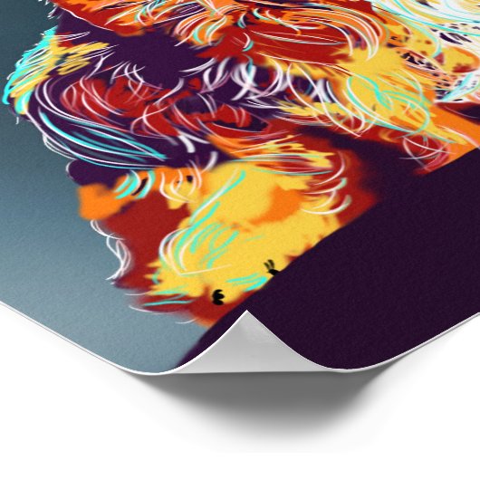 Westie, met de hand getekend pop-art Poster (Hoek)