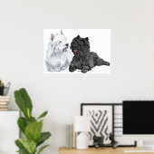Westie met een Black Cairn Terrier Poster (Thuiskantoor)