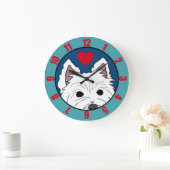 Westie met hart pellen (Regelmatig aantal) Grote Klok (Huis)