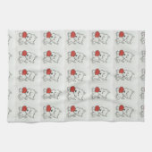 Westie met hart theedoek (Horizontaal)